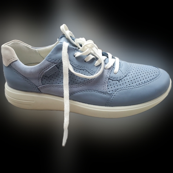 Ecco Shoes - 40) ECCO Soft Runner 7 Sky Blue Sz. 6 Extra Width